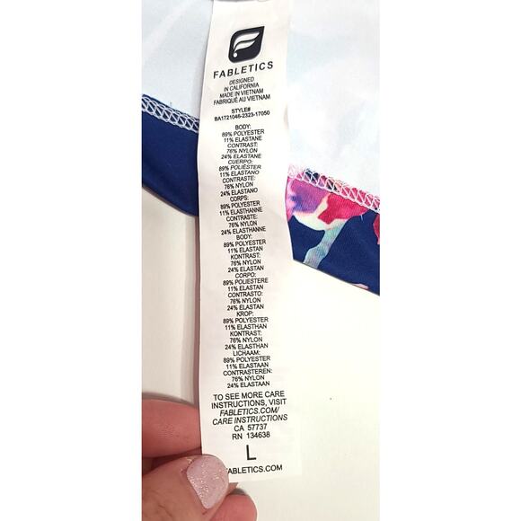 Fabletics floral  Varsha Midi sports bra NWT women's large - Picture 5 of 6